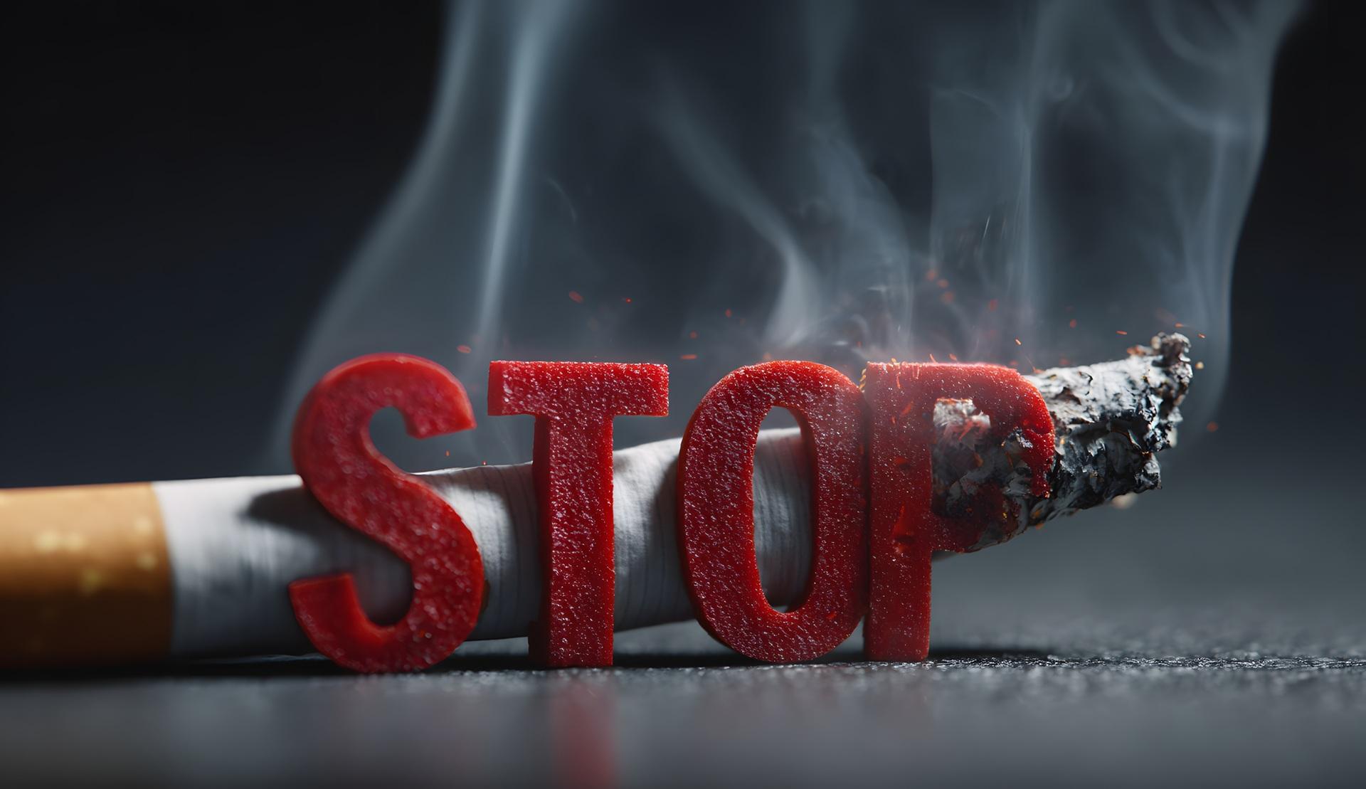 Brennende Zigarette mit Stop Zeichen | Elf Bar Vape
